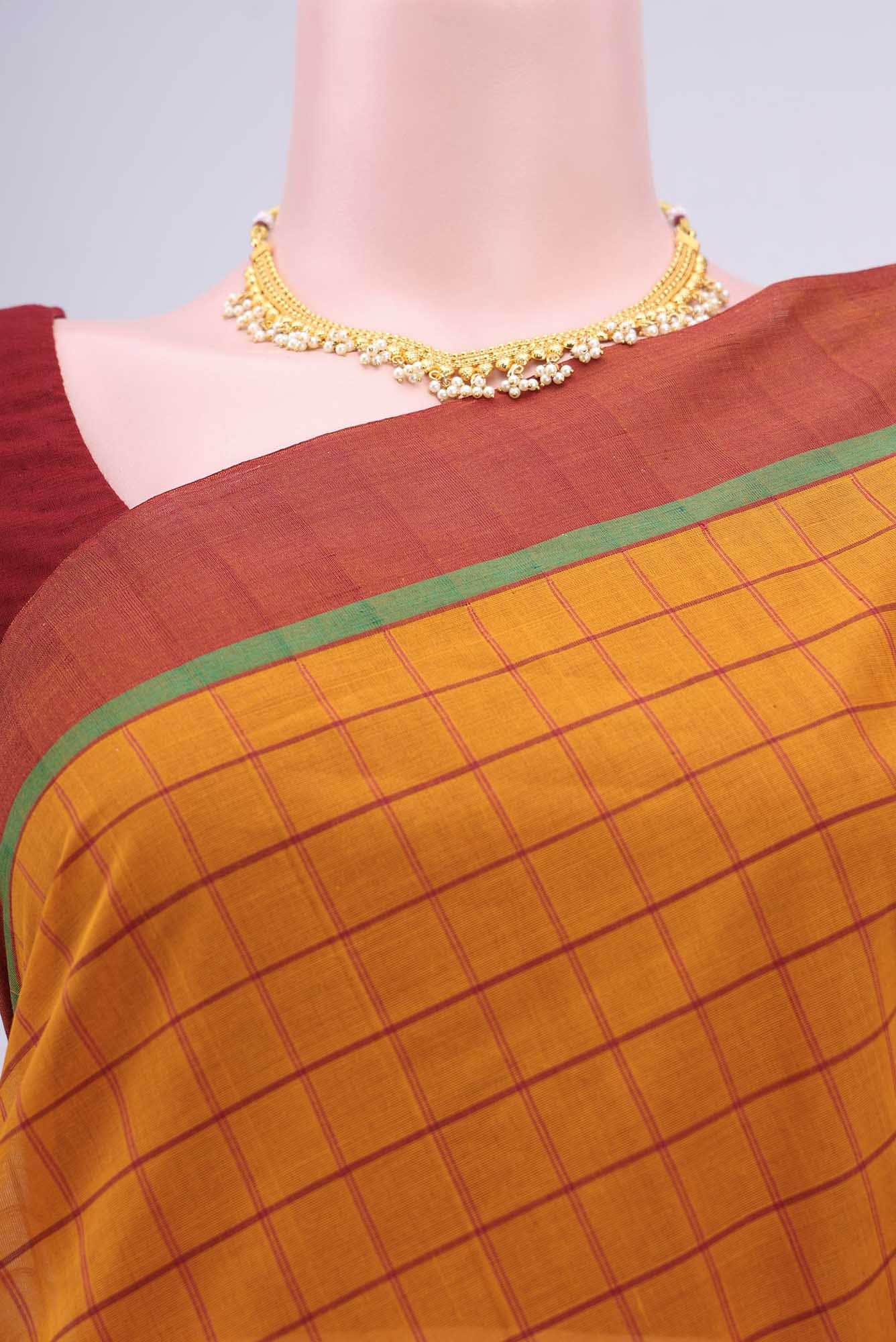Yellow Coimbatore Cotton Saree