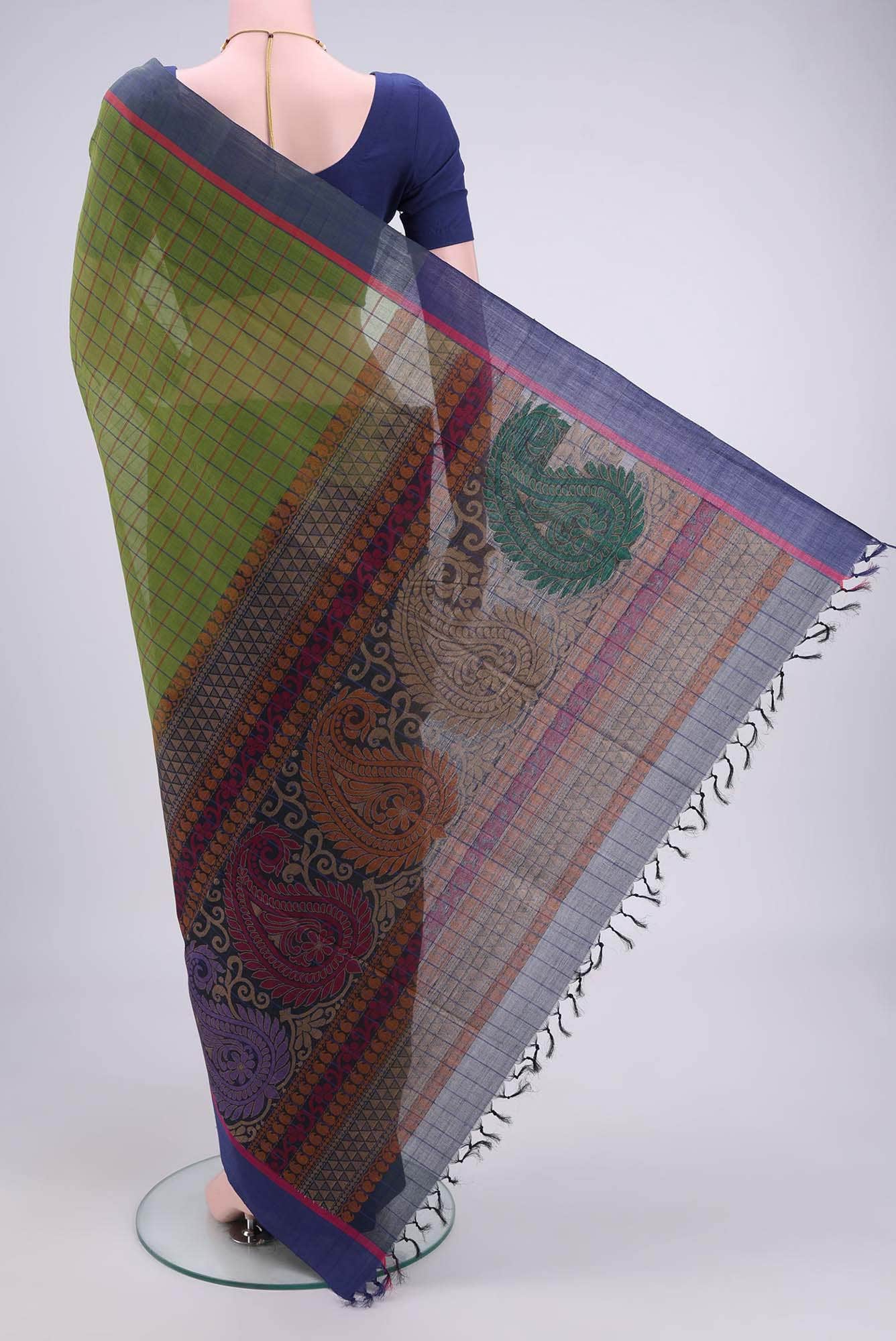 Green Coimbatore Cotton Saree