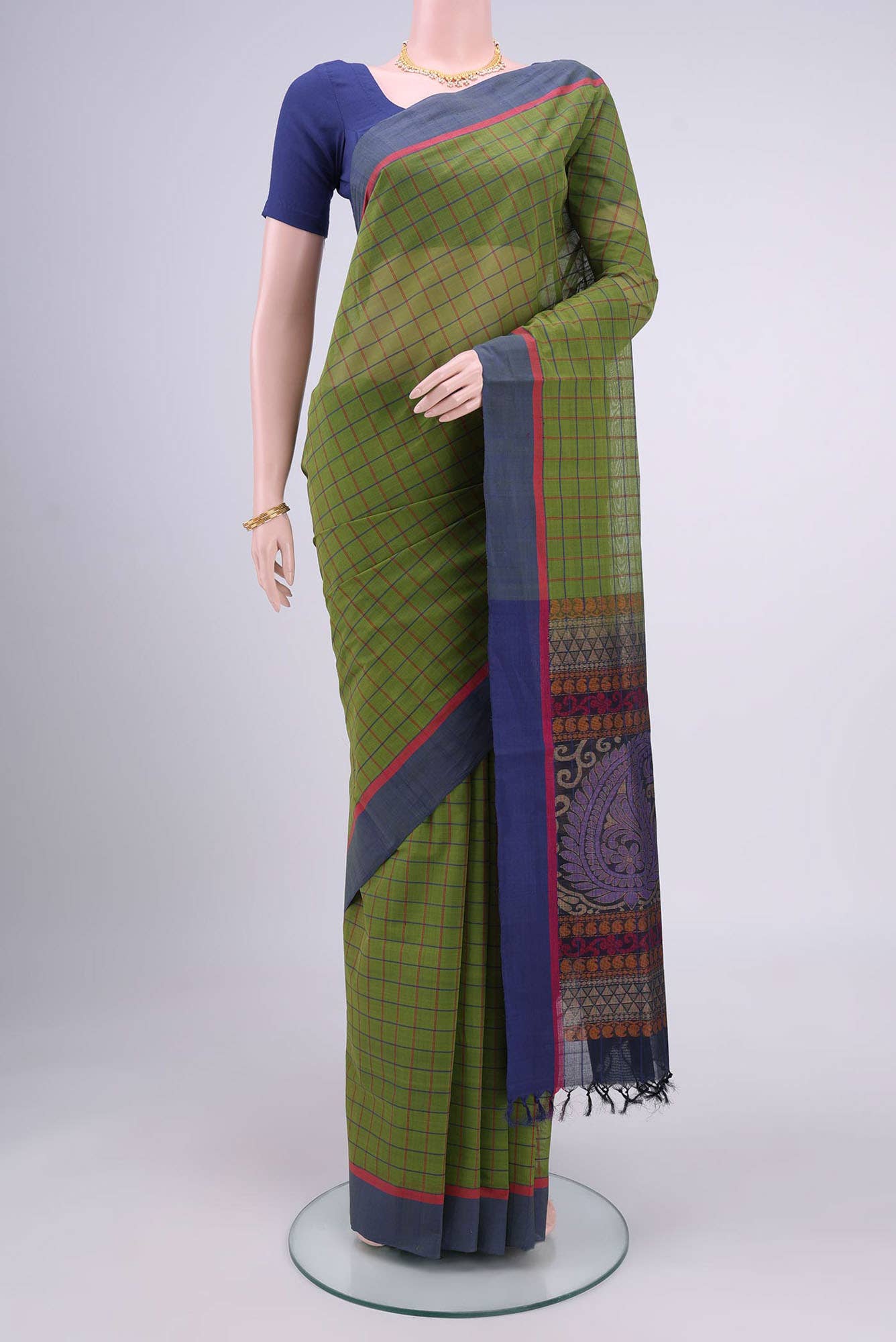Green Coimbatore Cotton Saree