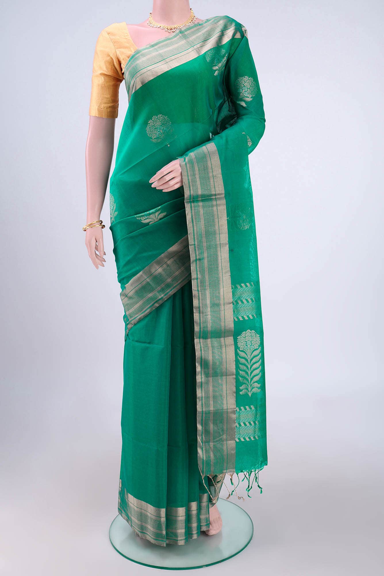 Green Kanchipuram Saree