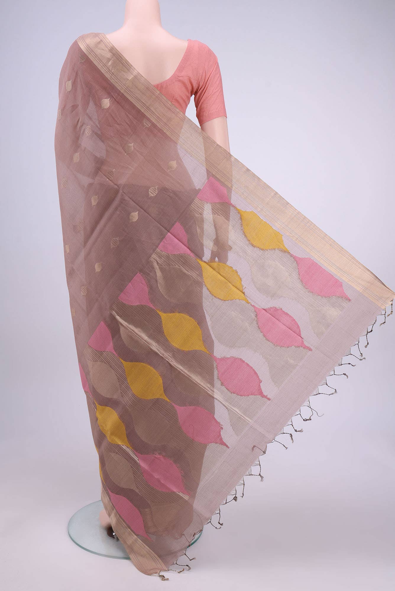 Dark Mauve Silk Cotton Saree