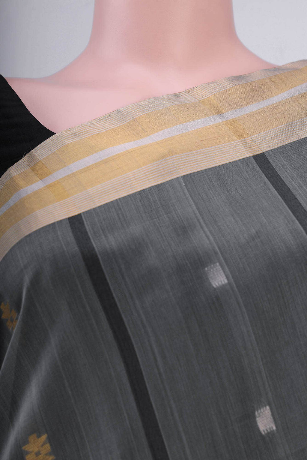Davys Grey Kora Cotton Saree