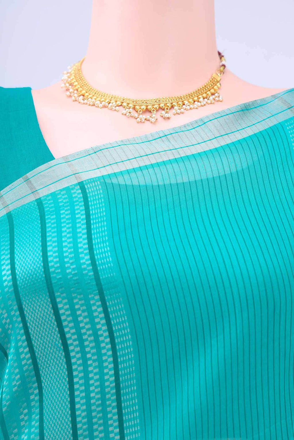 Blue Kora Cotton Saree