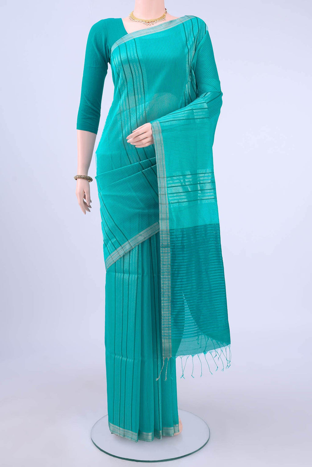 Blue Kora Cotton Saree