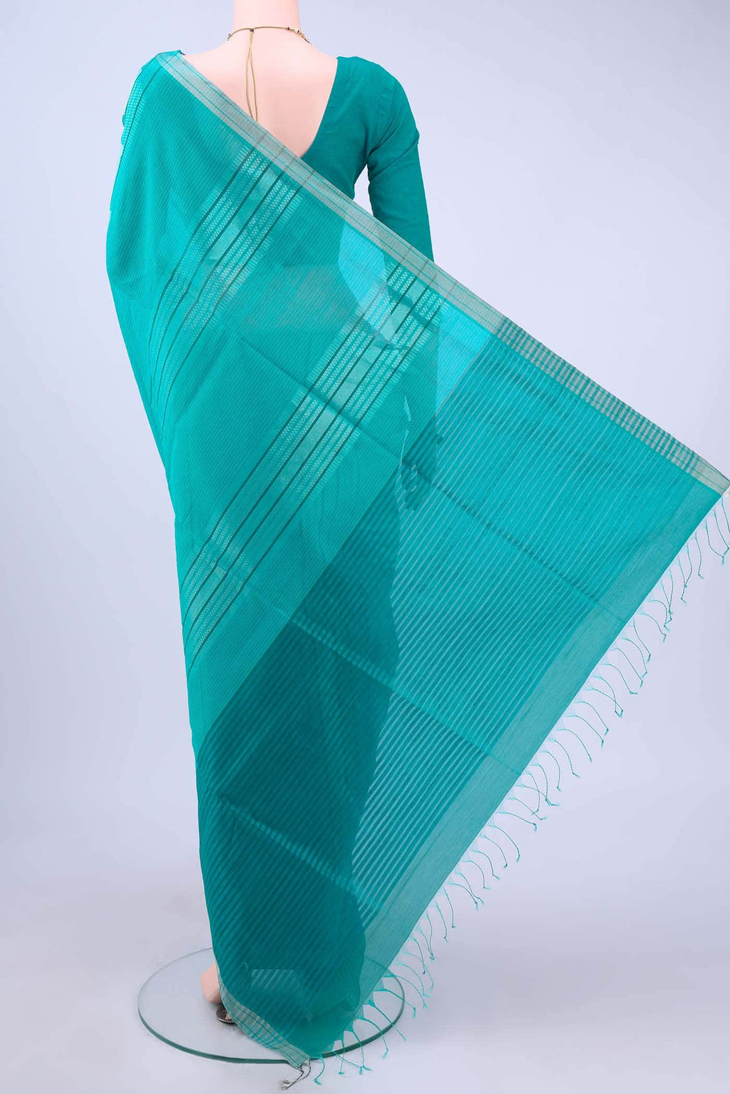 Blue Kora Cotton Saree