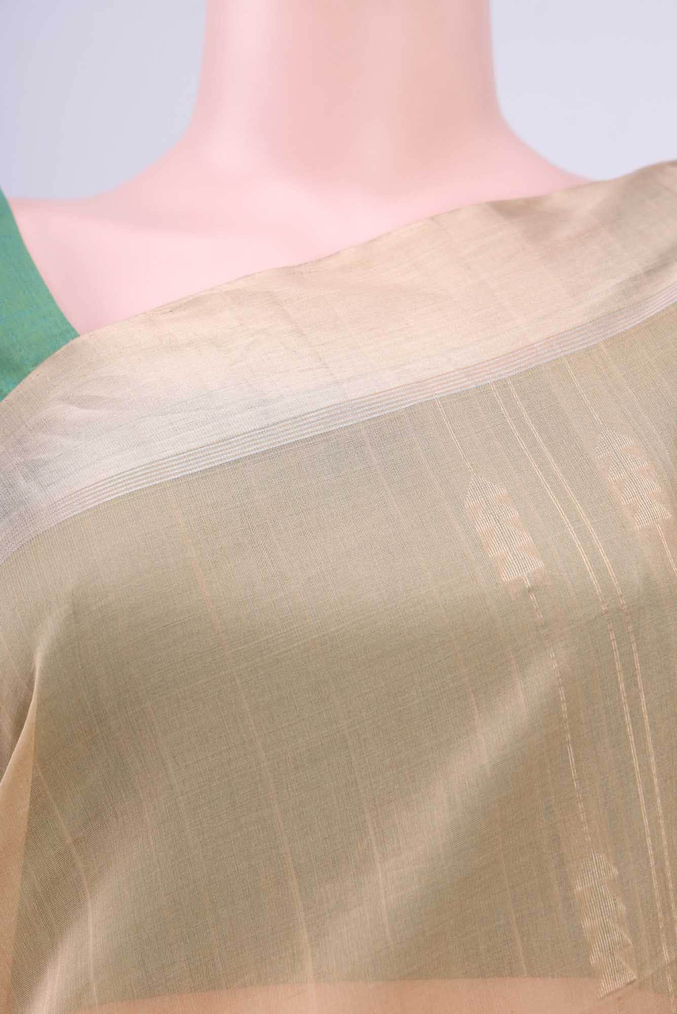 Dark Beige Silk Cotton Saree