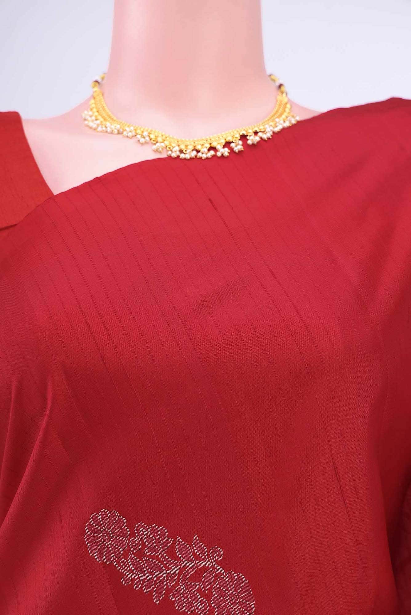 Deep Red Soft Silk Saree