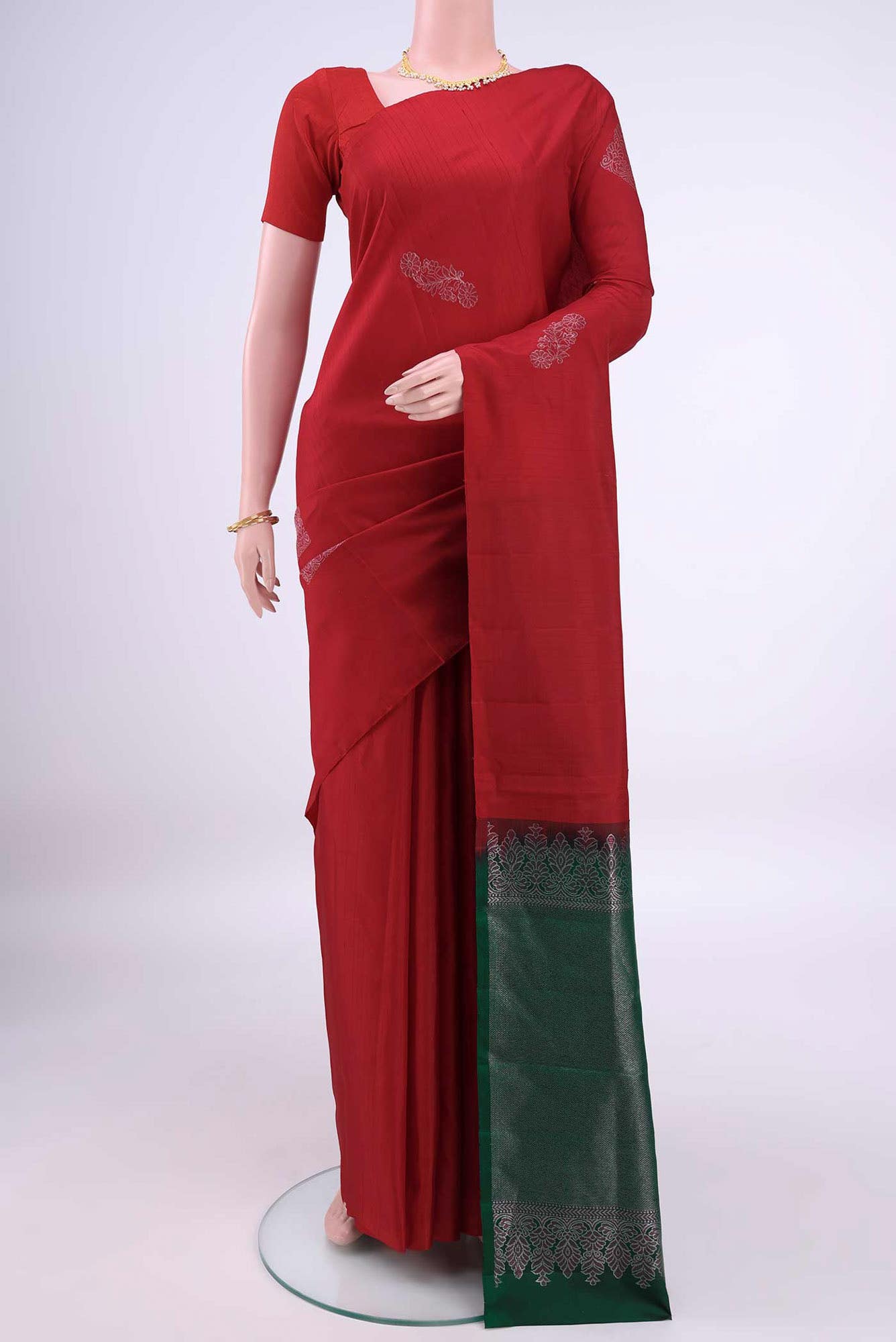 Deep Red Soft Silk Saree