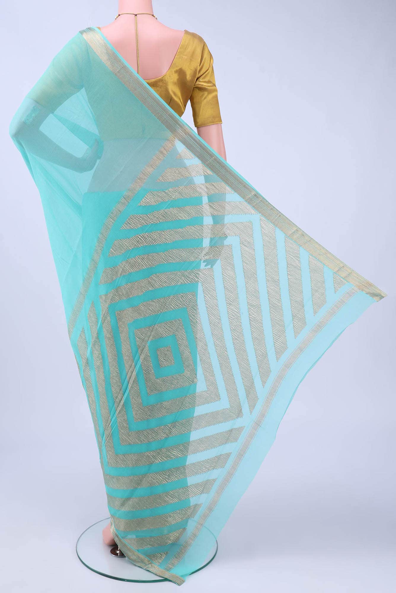 Blue Chanderi Silk Cotton Saree