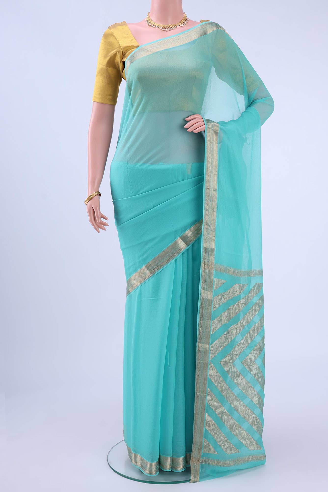 Blue Chanderi Silk Cotton Saree