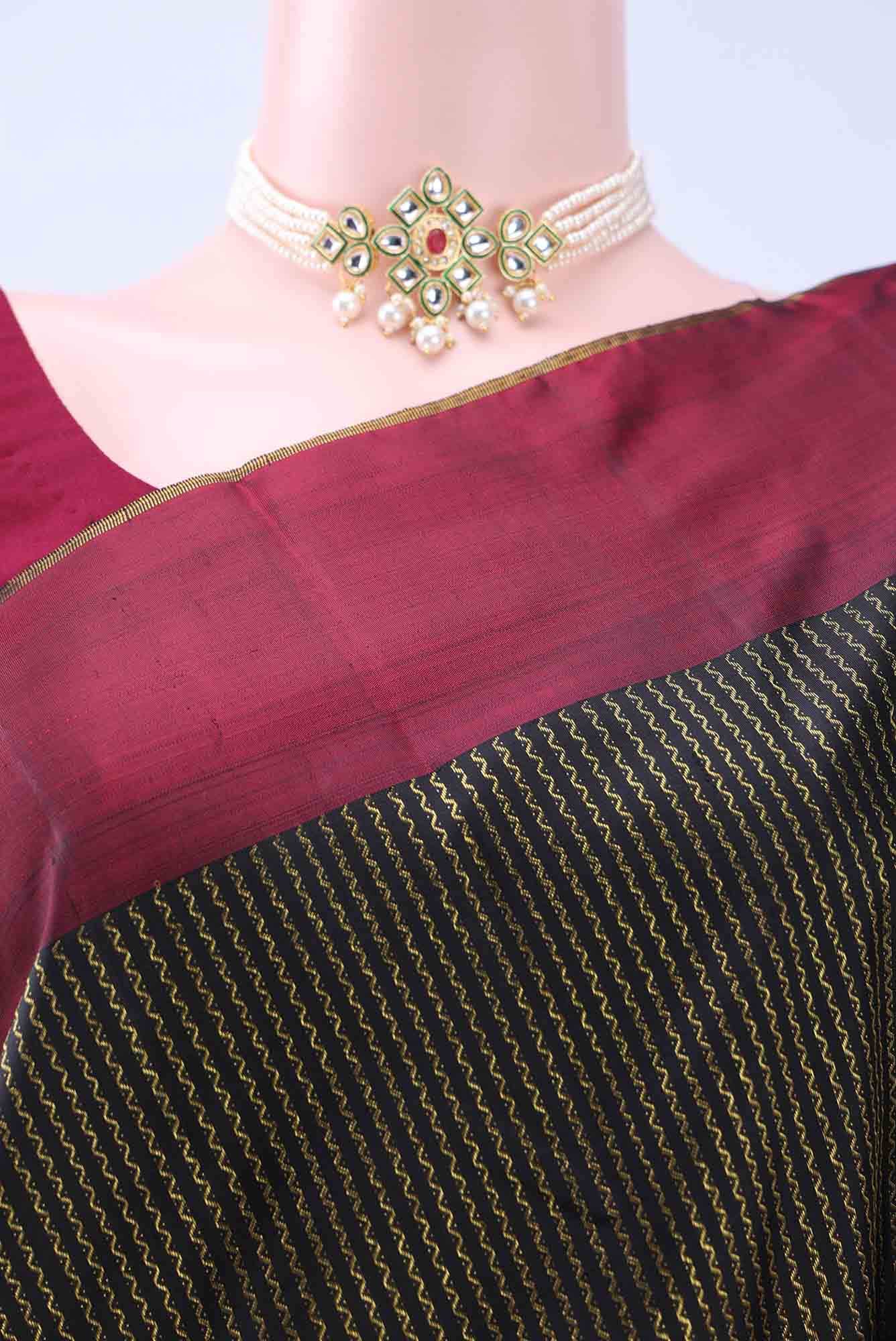 Black Kanchipuram Silk Saree