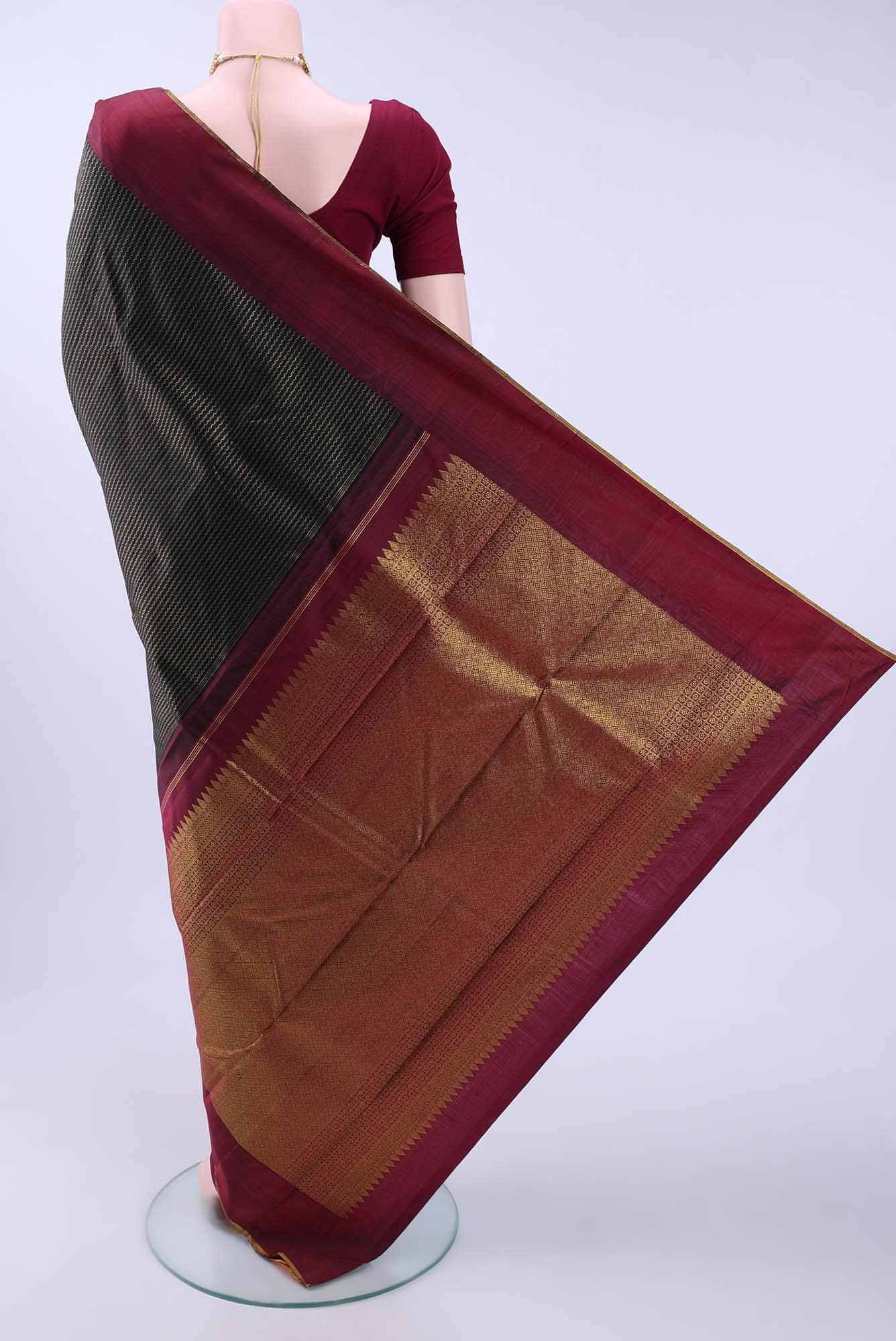 Black Kanchipuram Silk Saree