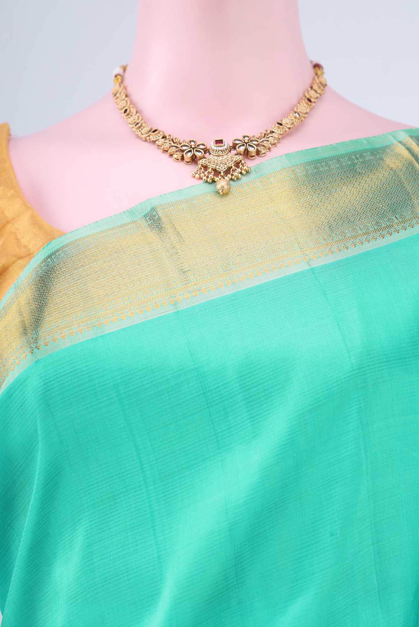 Sea Green Kanchipuram Saree
