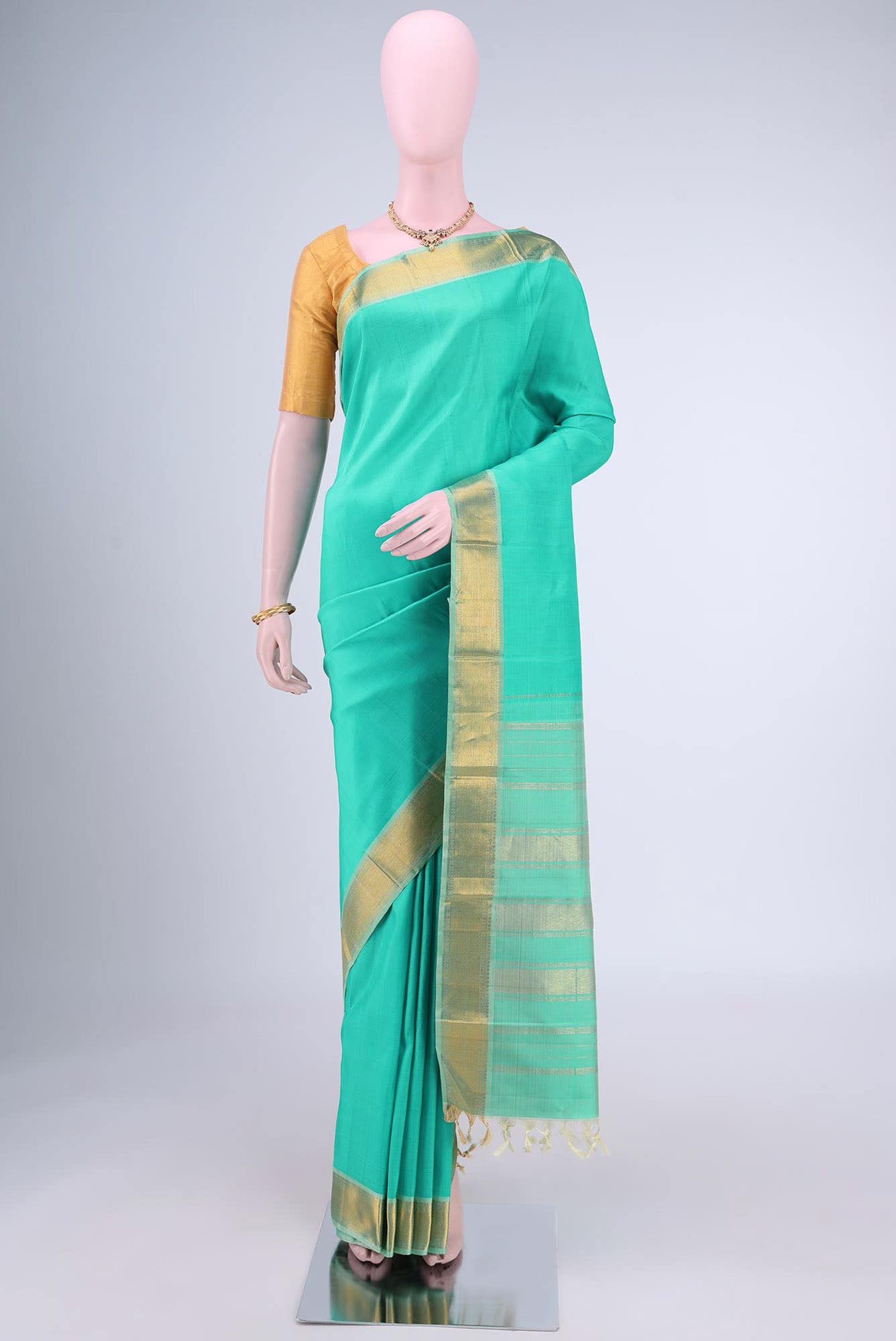 Sea Green Kanchipuram Saree