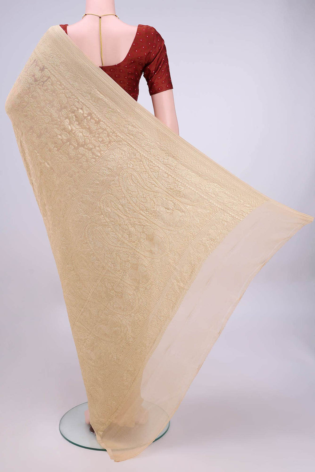 Beige Banarasi Georgette Saree