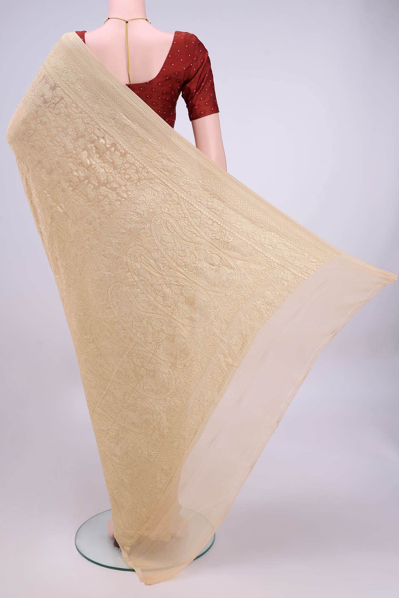 Beige Banarasi Georgette Saree
