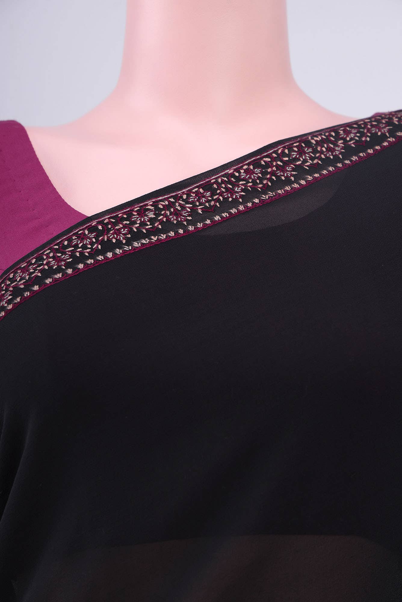 Black Kashmiri Saree