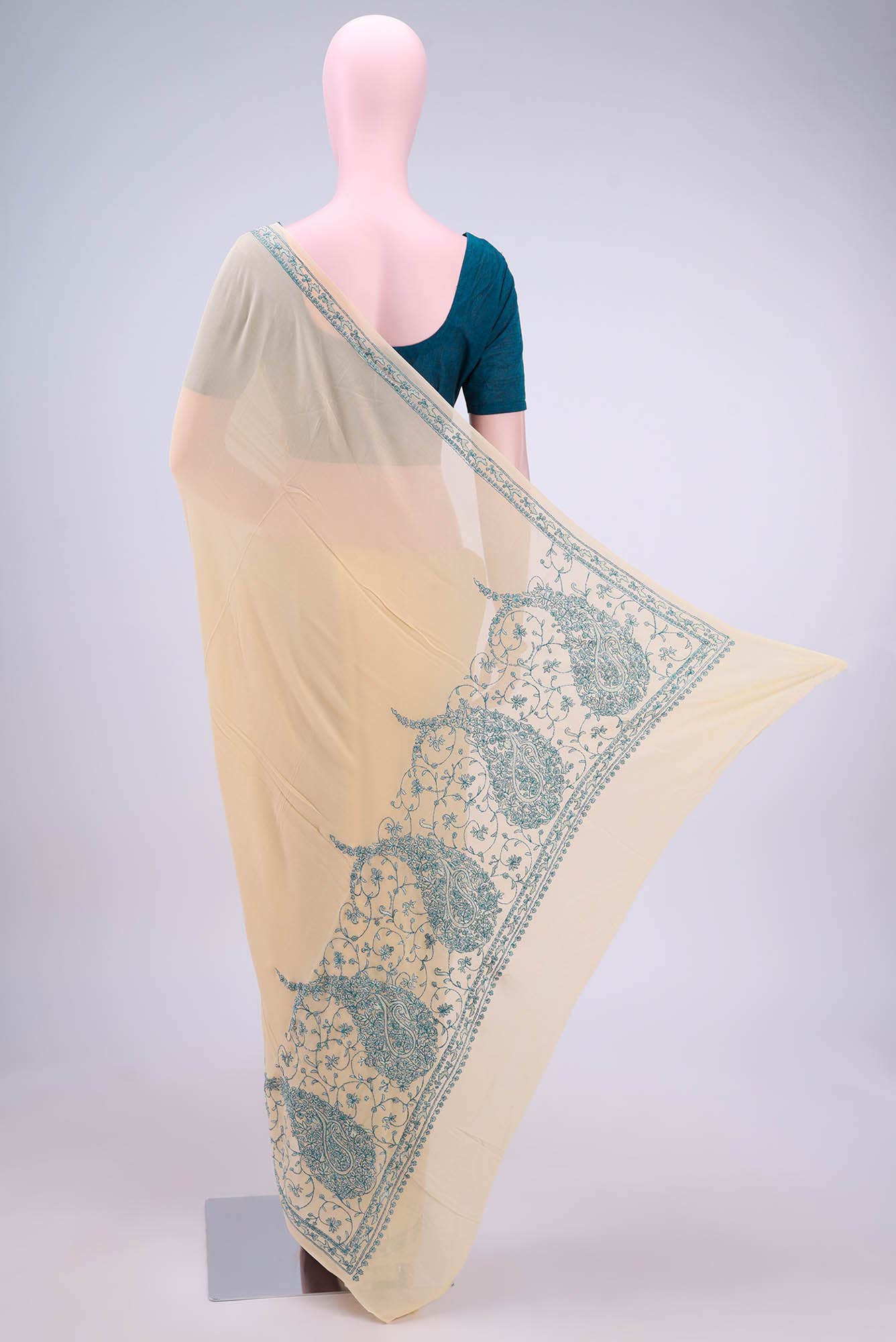 Beige Kashmiri Saree