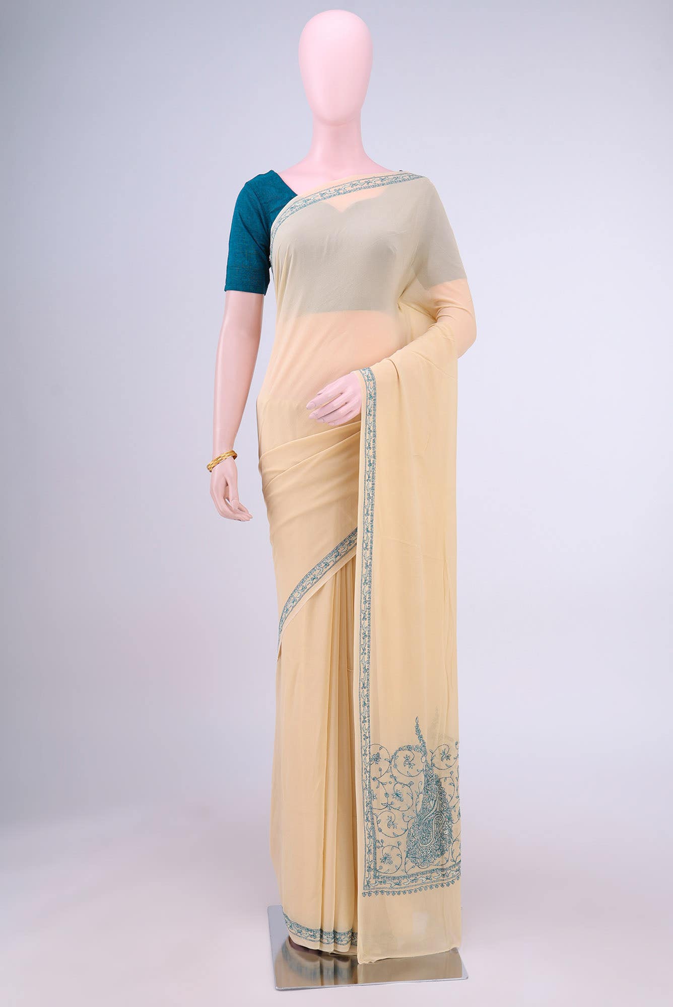 Beige Kashmiri Saree