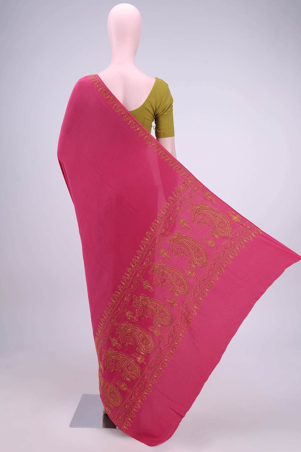 Pink Kashmiri Saree