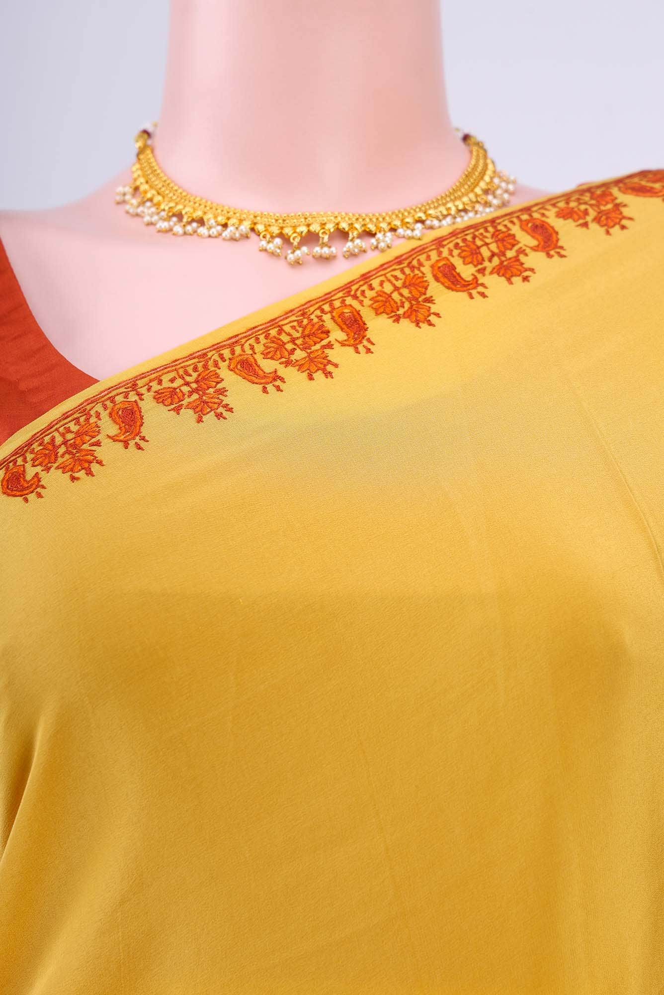 Yellow Kashmiri Saree