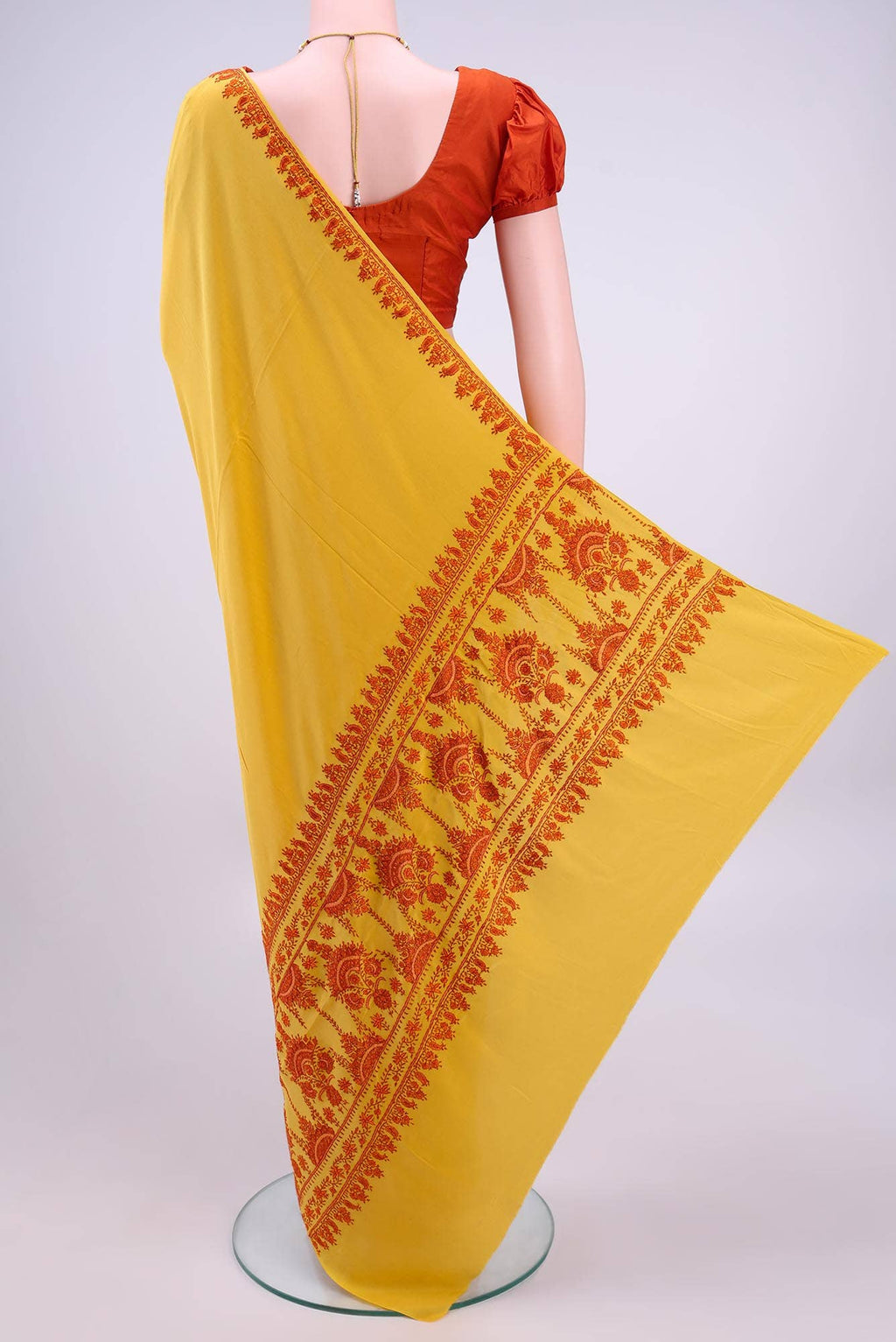 Yellow Kashmiri Saree