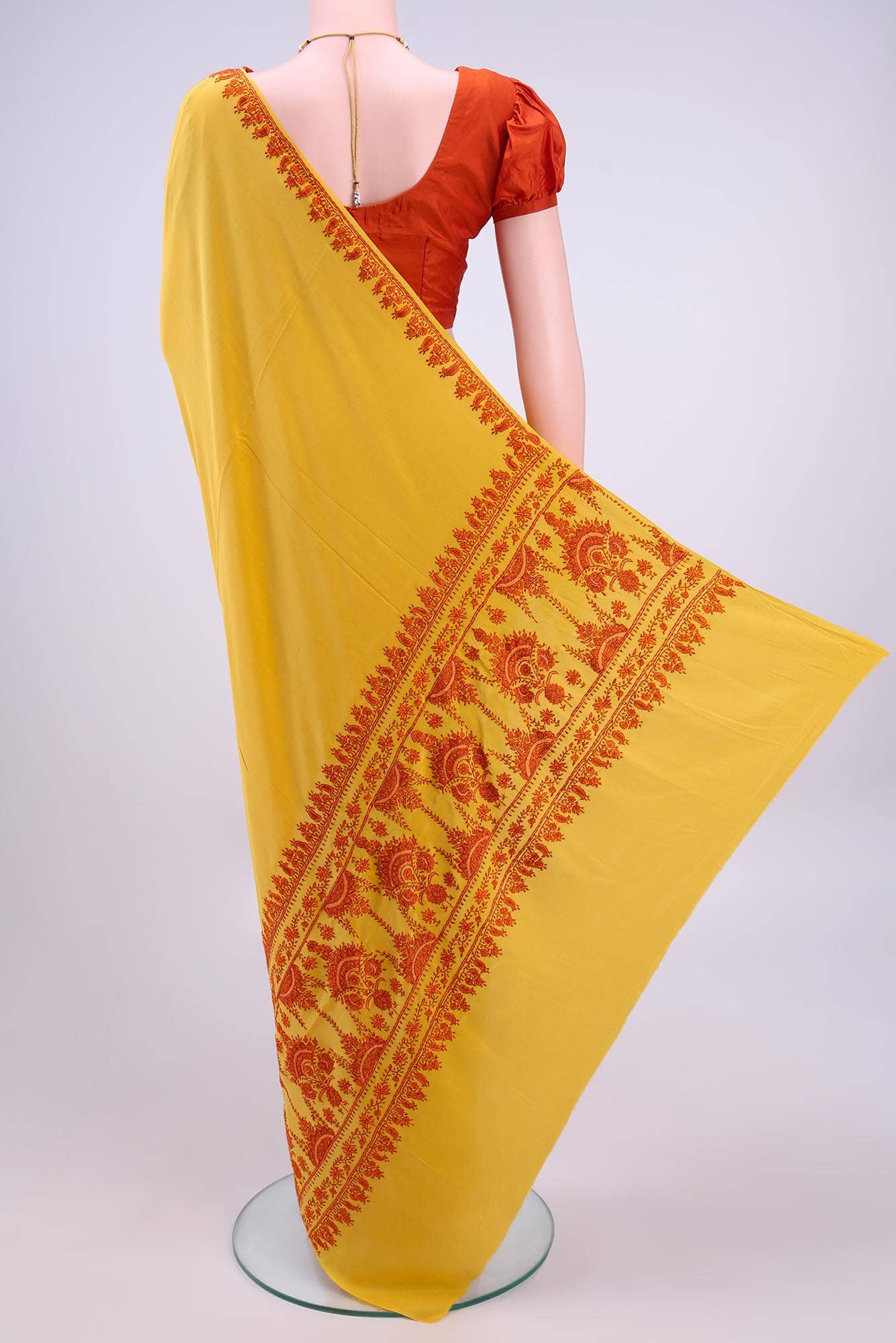 Yellow Kashmiri Saree