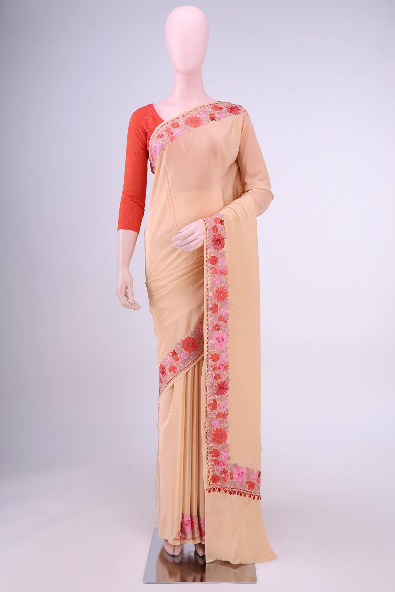 Beige Kashmiri Saree