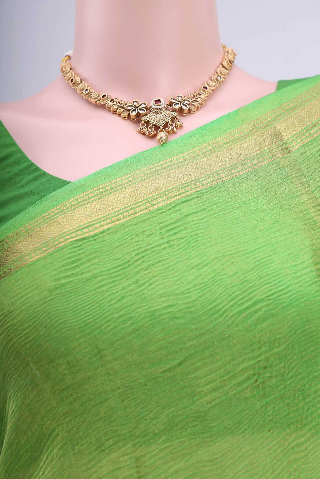Light Green Crepe Saree