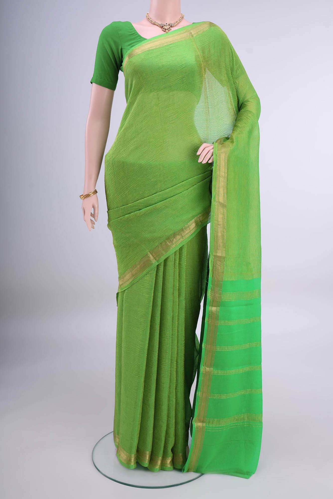 Light Green Crepe Saree