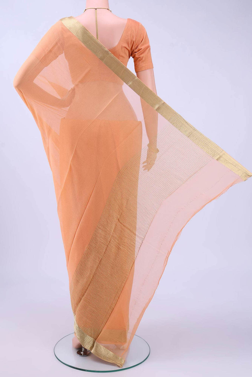 Peach Chiffon Saree