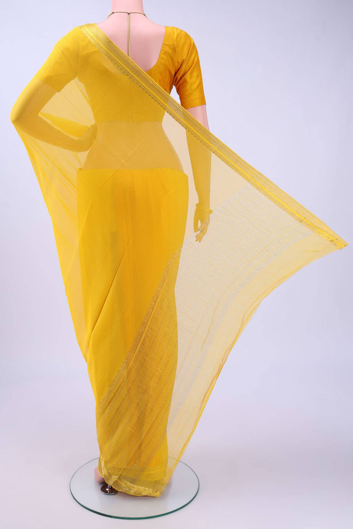 Yellow Chanderi Silk Cotton Saree