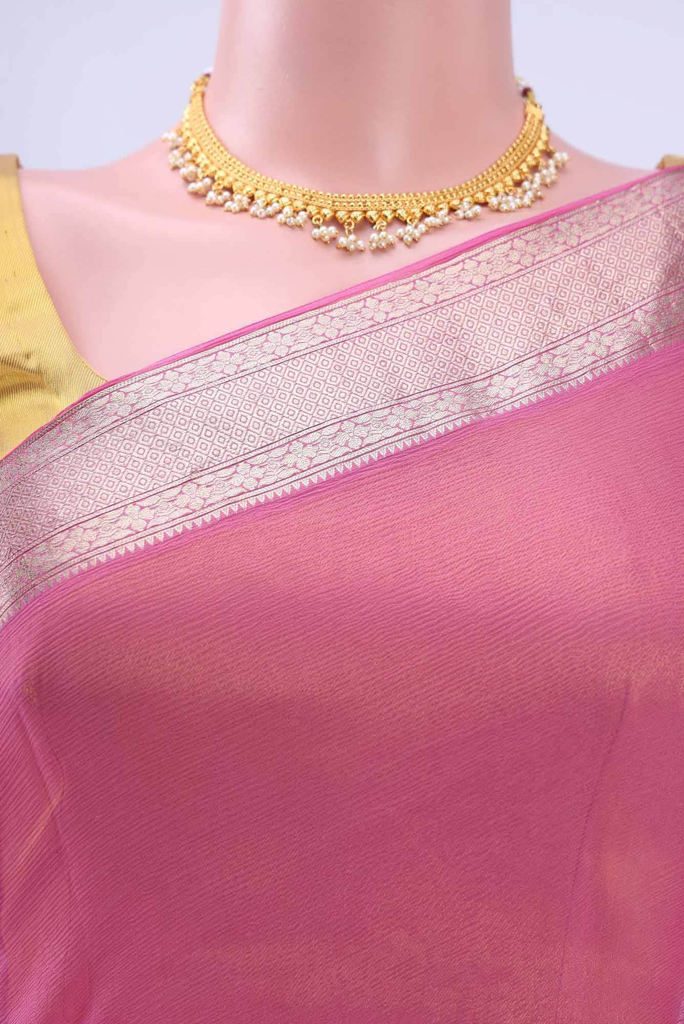 Pink Chanderi Silk Cotton Saree