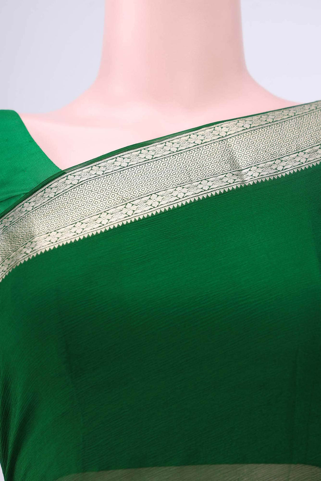Green Dual Tone Mysore Chiffon Saree