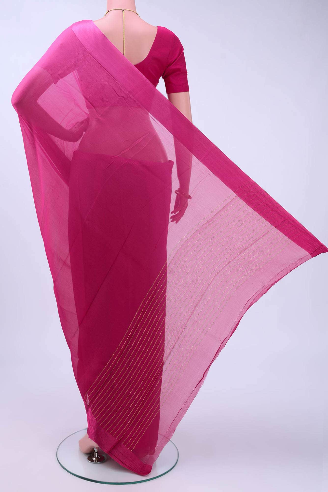 Pink Chanderi Silk Cotton Saree