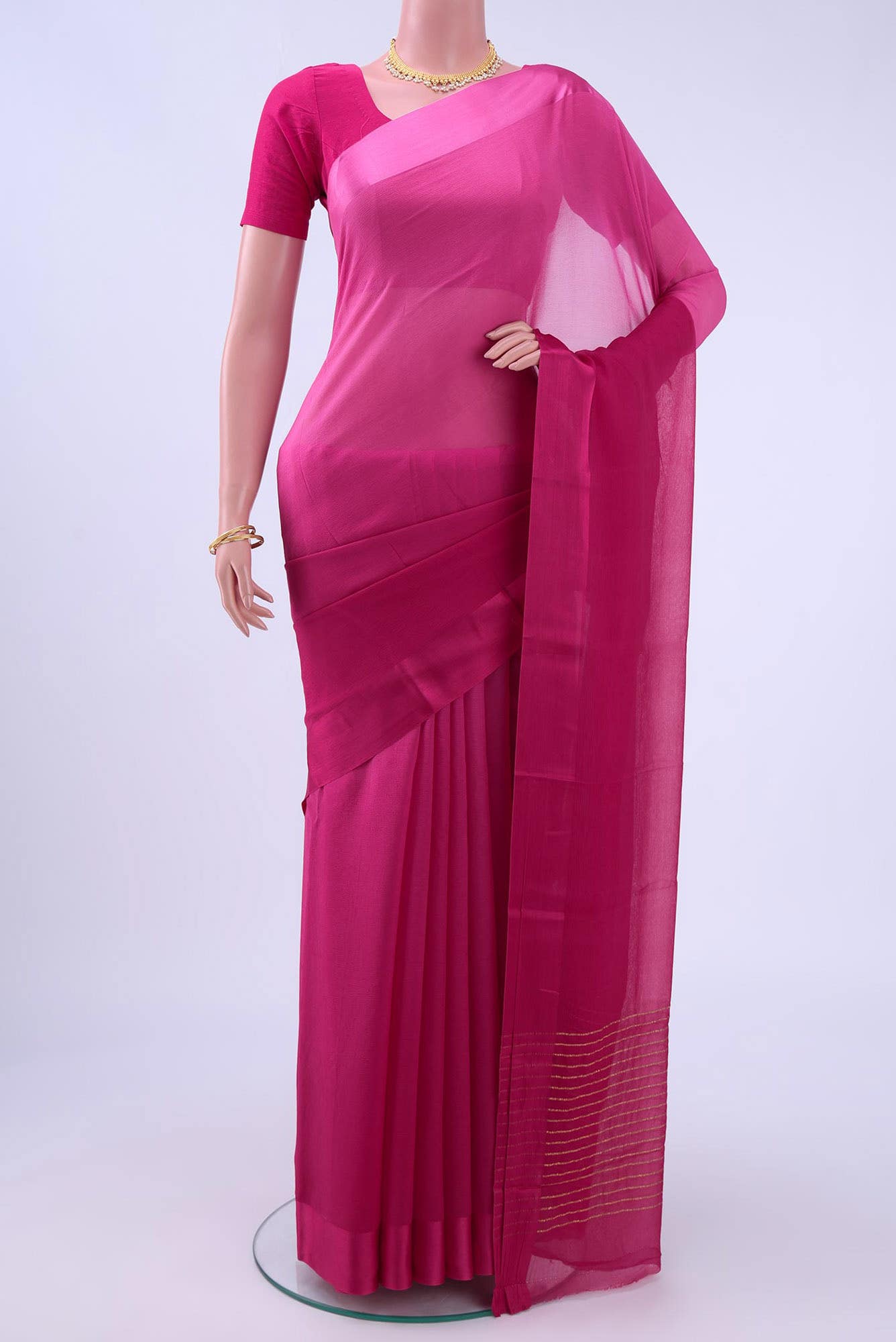 Pink Chanderi Silk Cotton Saree