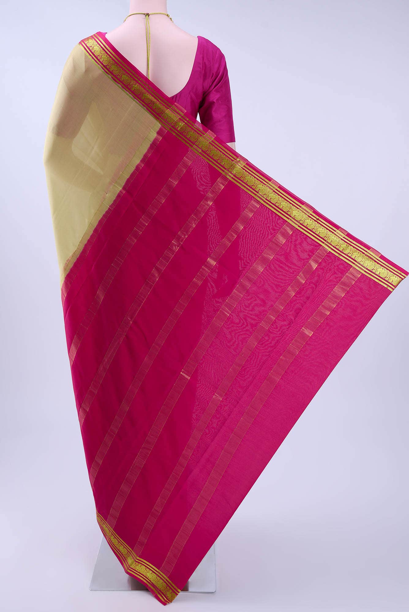 Beige Crepe Saree