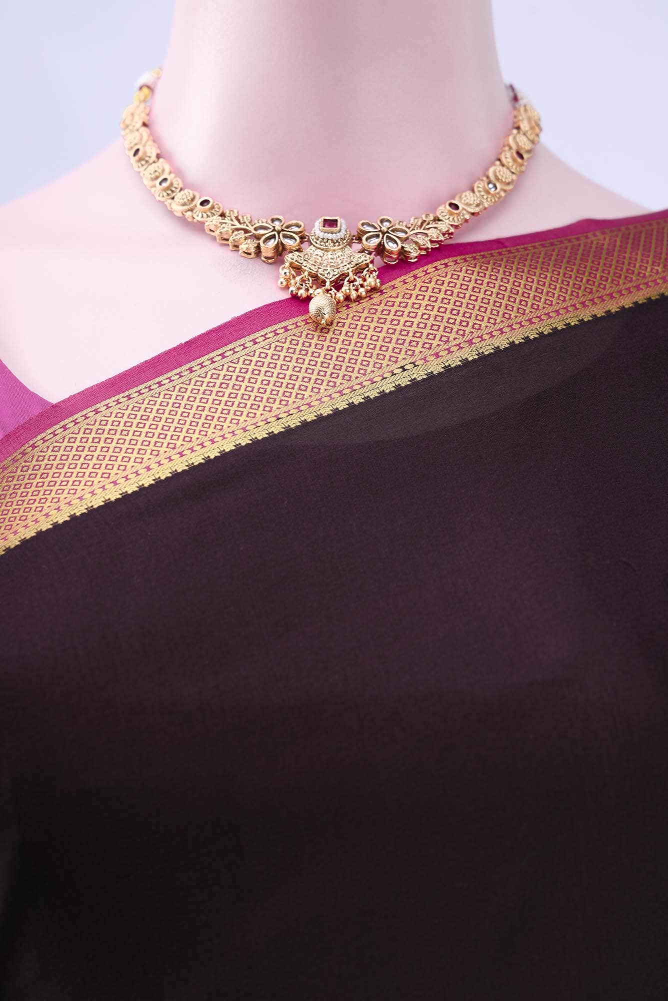 Black Crepe Saree