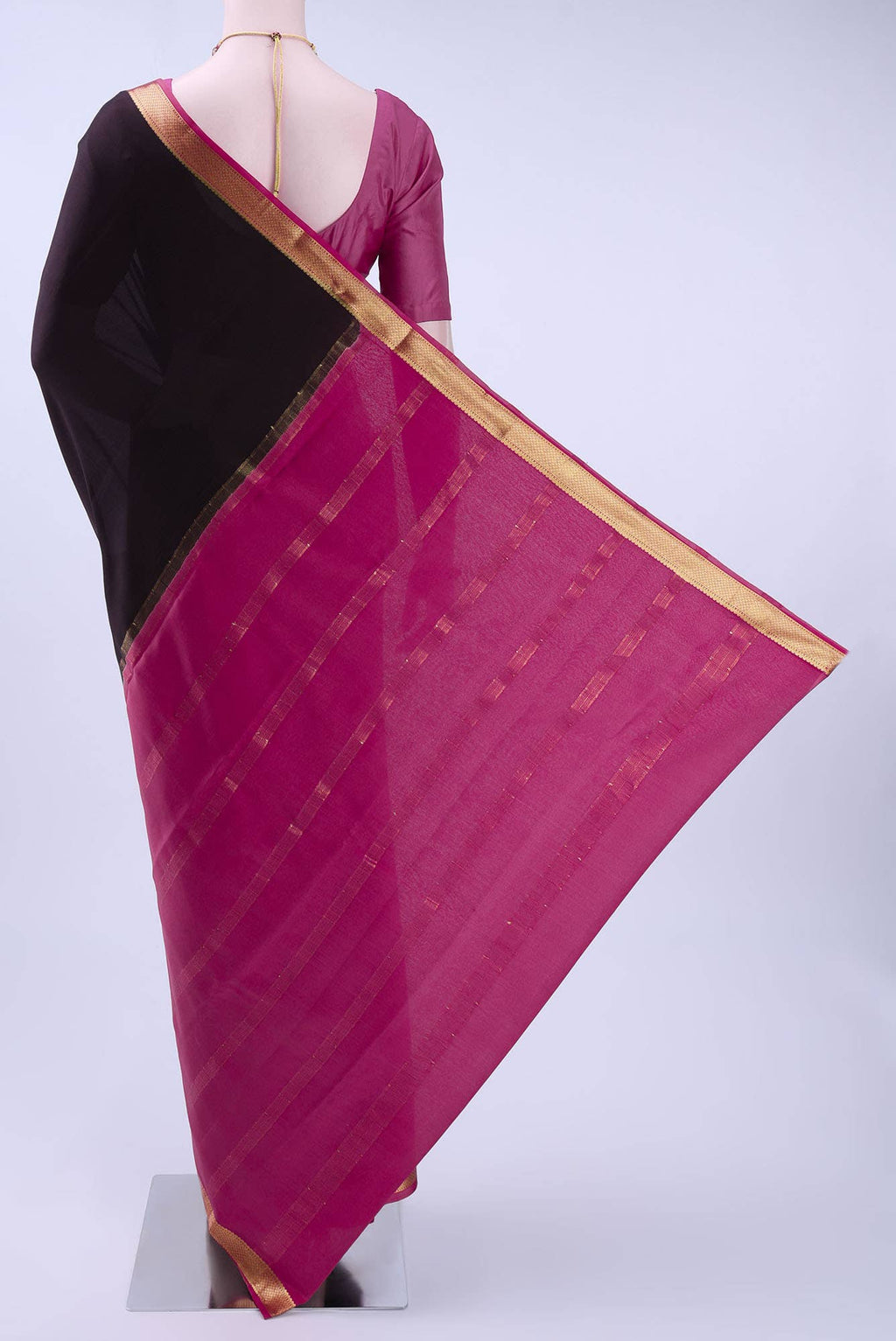 Black Crepe Saree