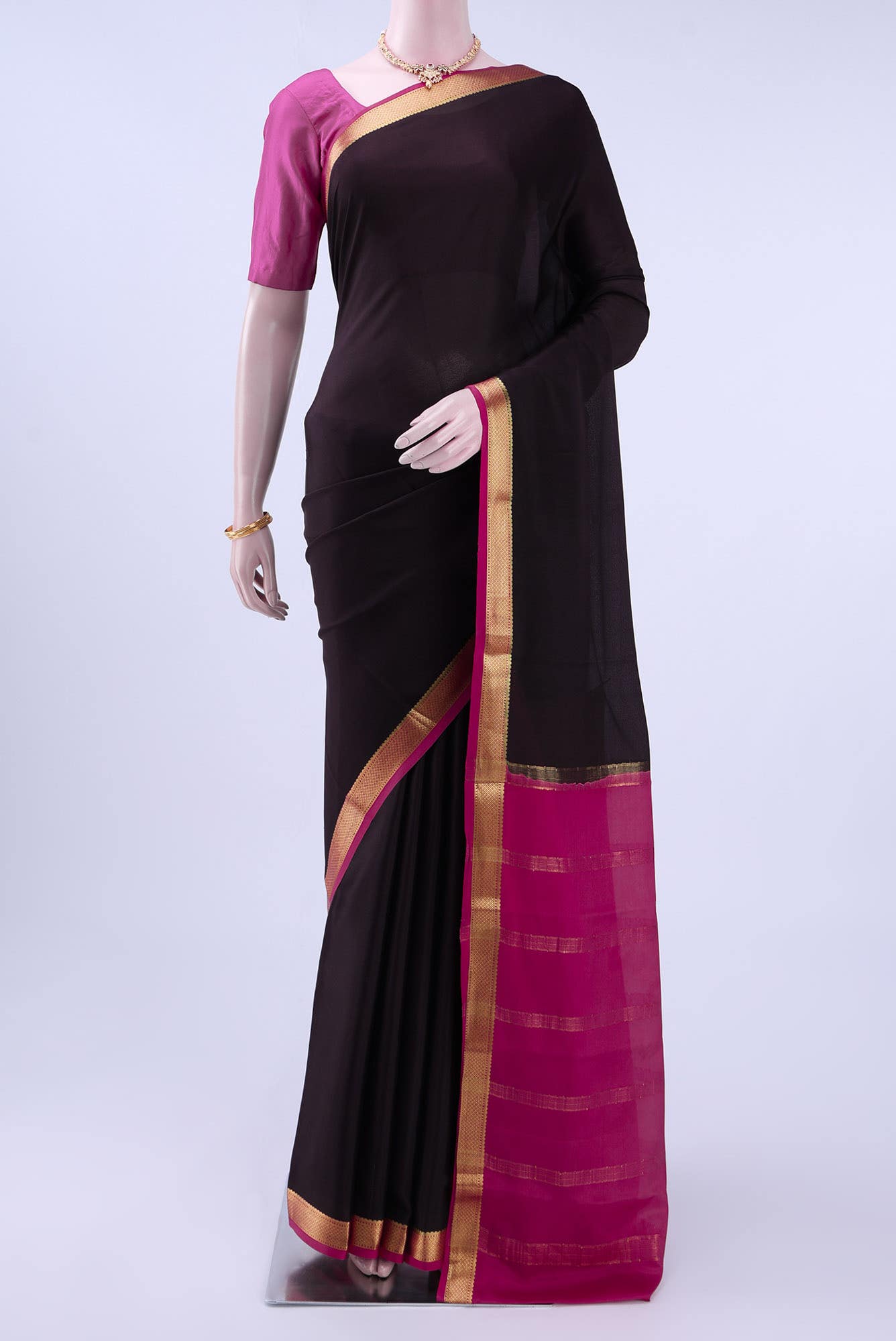 Black Crepe Saree