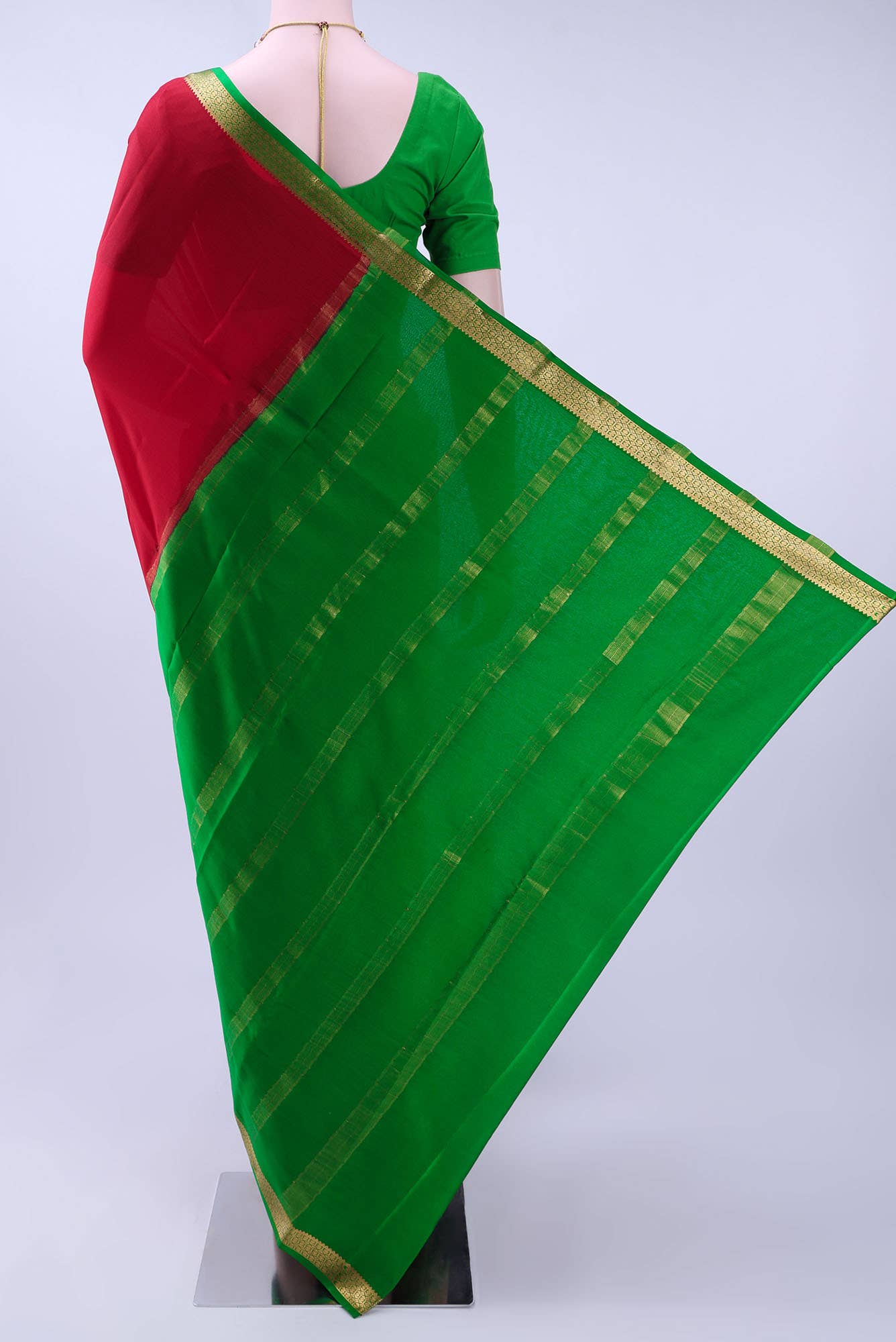 Deep Red Crepe Saree