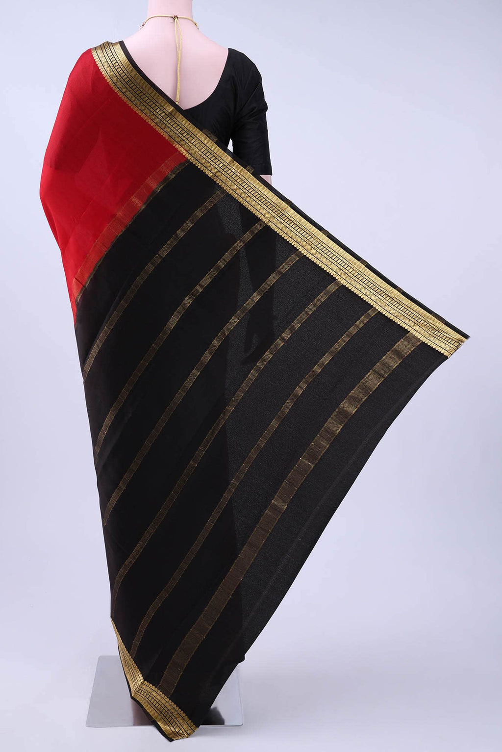 Deep Red Crepe Saree