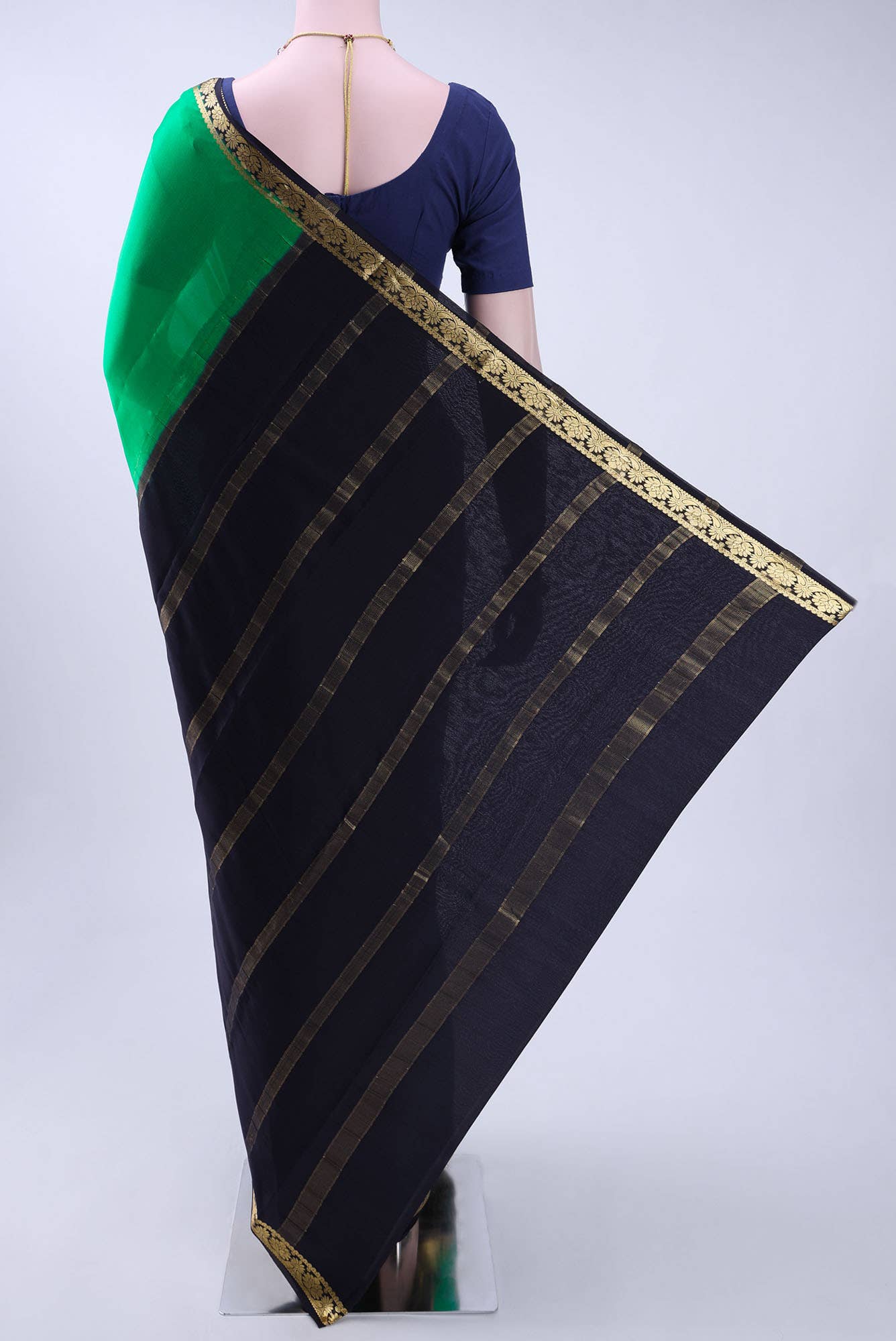 Green Crepe Saree