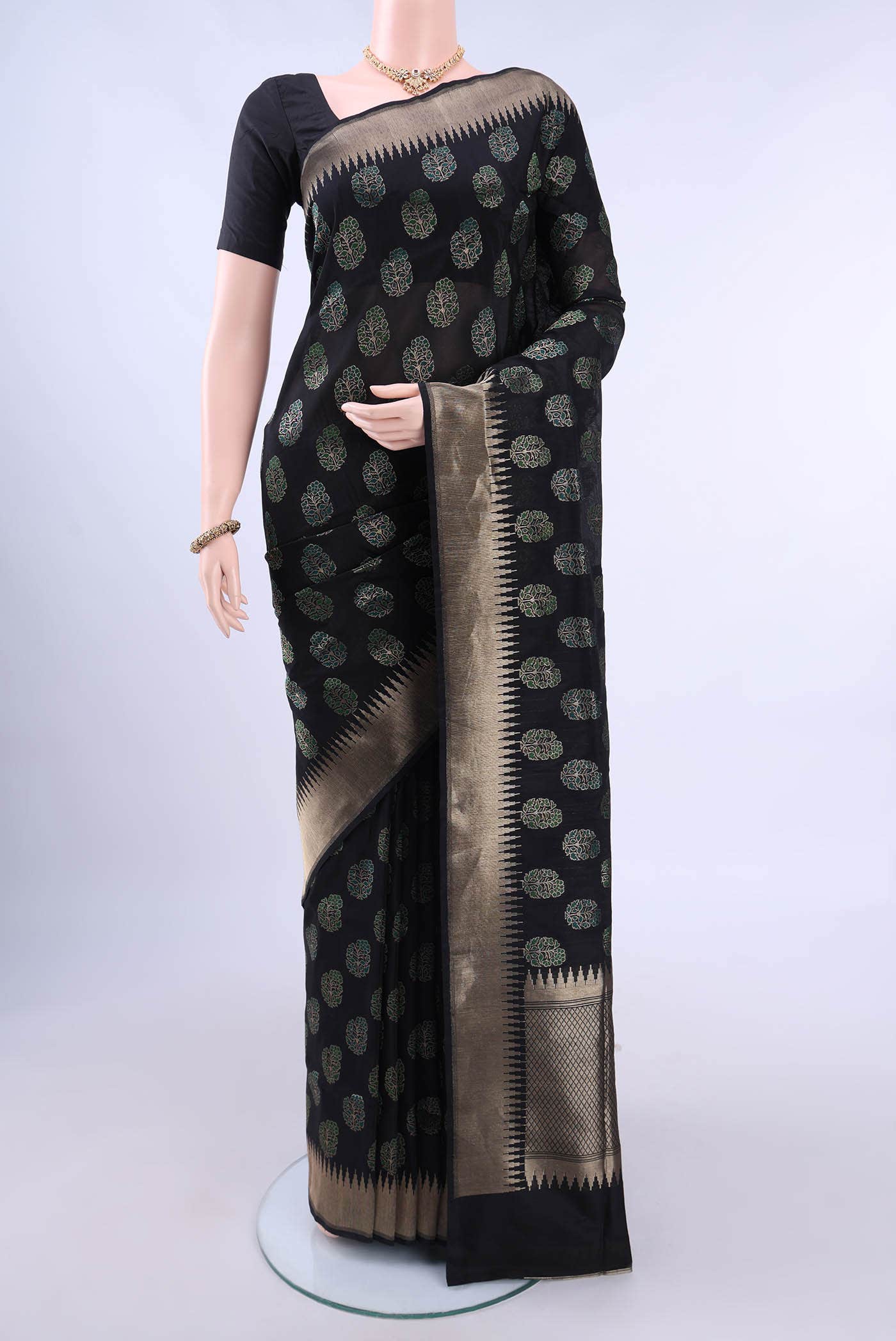 Black Banarasi Silk Saree