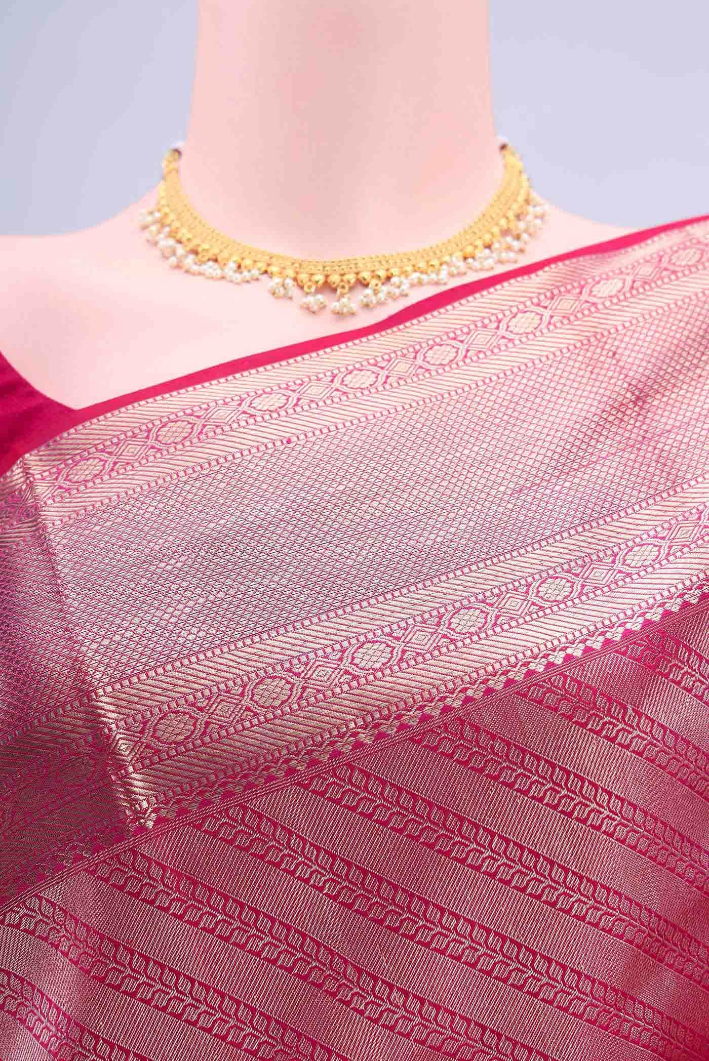 Dark Pink Kanchipuram Saree