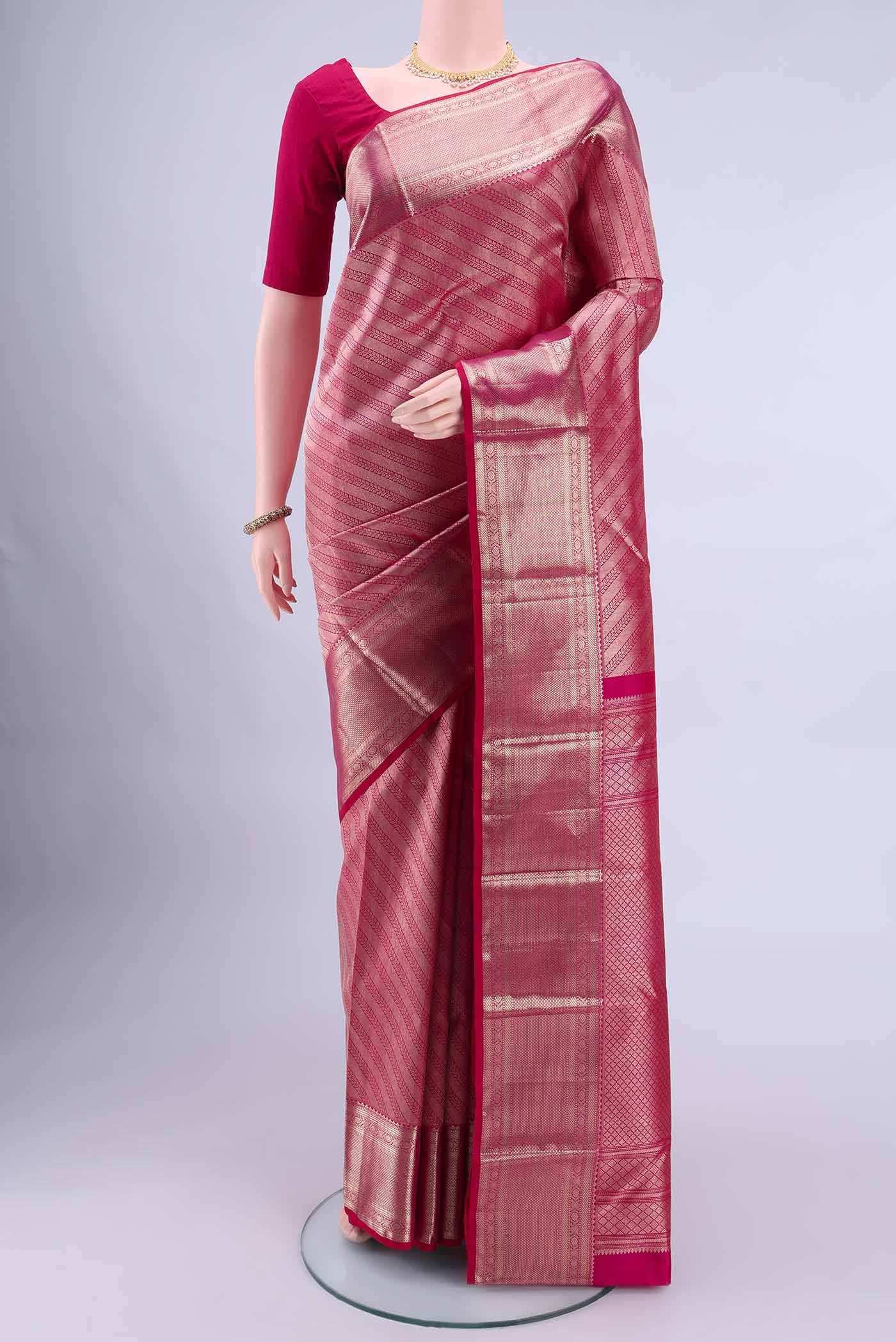 Dark Pink Kanchipuram Saree