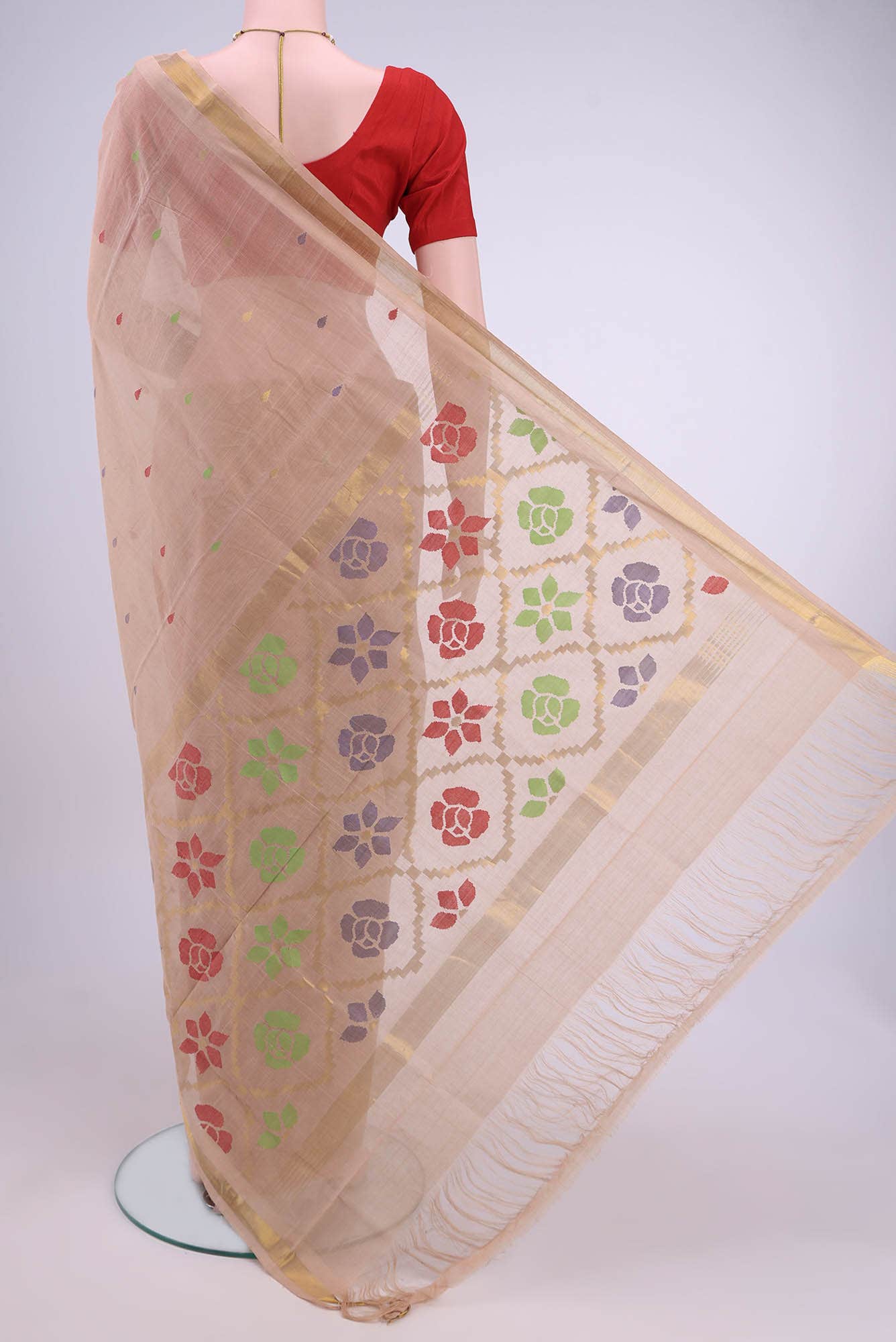 Beige Uppada Cotton Saree