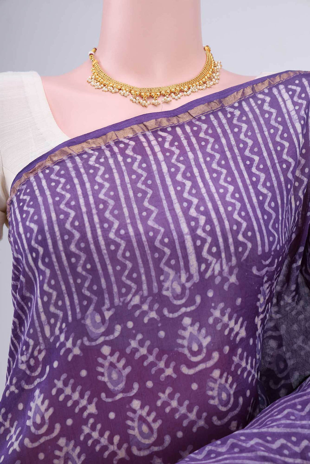 Purple Chanderi Silk Cotton Saree
