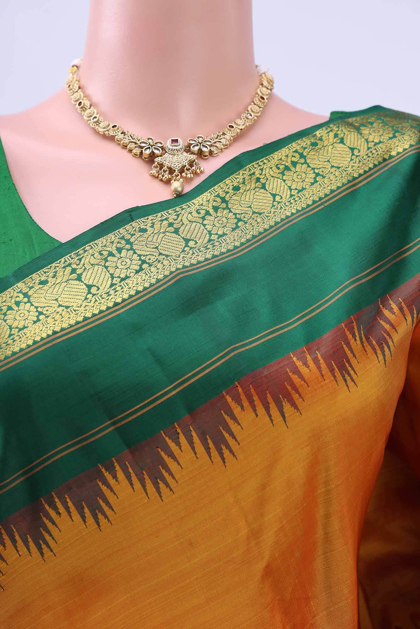 Pure Silk Pure Zari Yellow Kanchipuram Saree