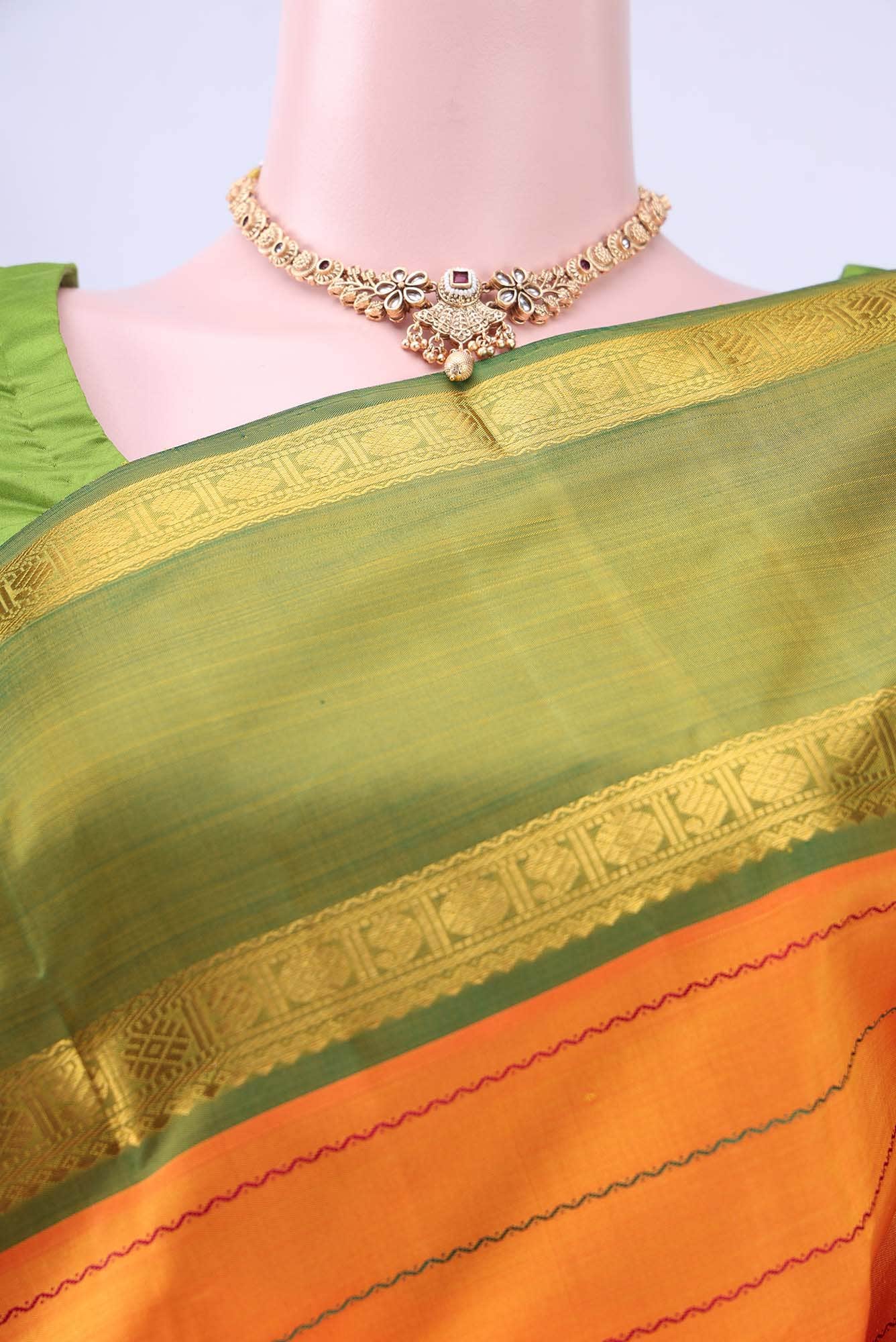 Orange Kanchipuram Saree